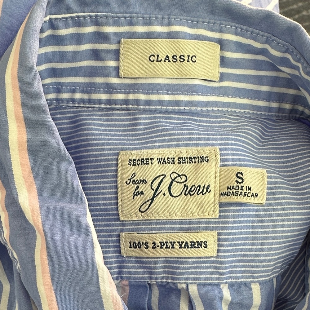 J. Crew Crazy Stripe Cotton Shirt EUC Men’s S - Picture 5 of 9